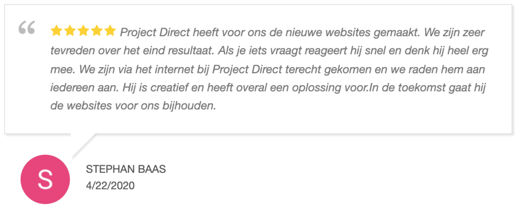 Webdesign Leeuwarden - Project Direct ✓ Website laten maken ✓ WordPress ✓ Webdesign ✓ Webwinkel ✓ Vindbaar in Google